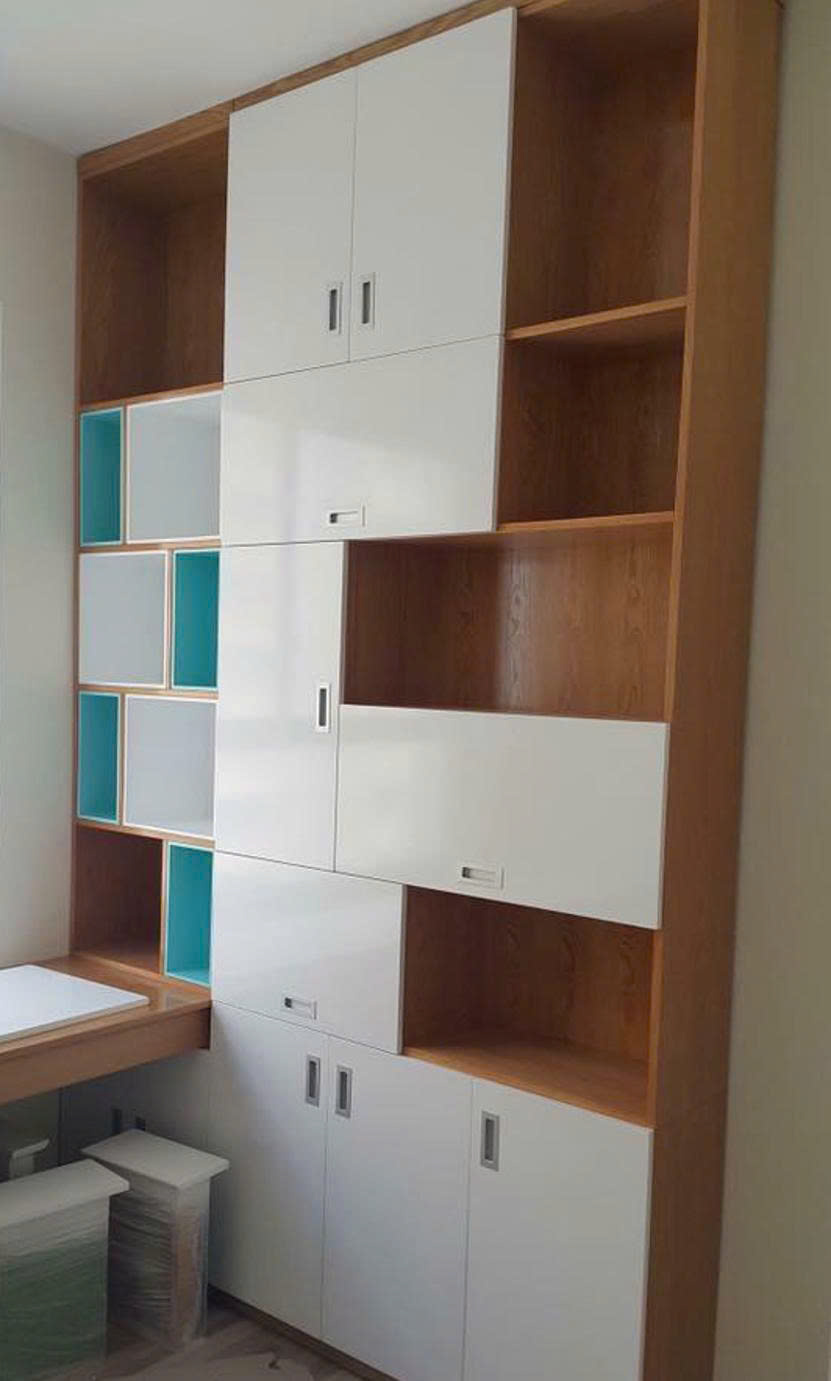 Kệ trang trí gỗ công nghiệp đẹp thiết kế hiện đại