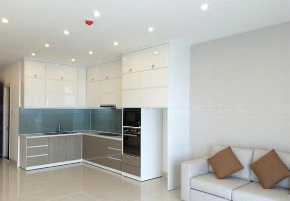 Tủ Bếp Trên Acrylic Trắng Dưới Acrylic Xám Chữ L 522020U1C