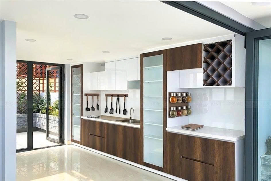 tủ bếp gỗ công nghiệp