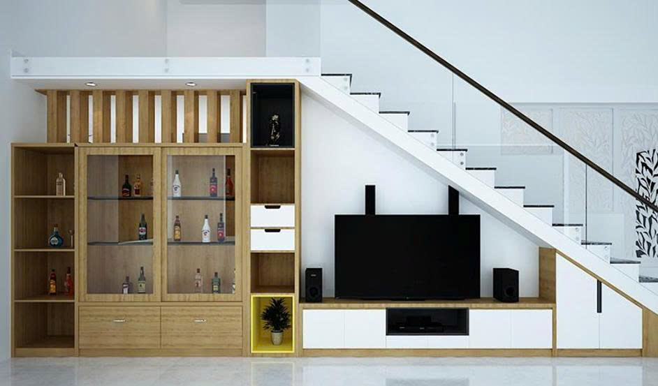 Tủ quần áo gầm cầu thang giúp tiết kiệm diện tích nhà ở