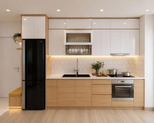 Thi công tủ bếp tại Cầu Giấy Hà Nội – Gỗ Xinh xưởng trực tiếp, máy CNC, phụ kiện Blum, bảo hành rõ ràng. Khảo sát miễn phí tận nơi.
